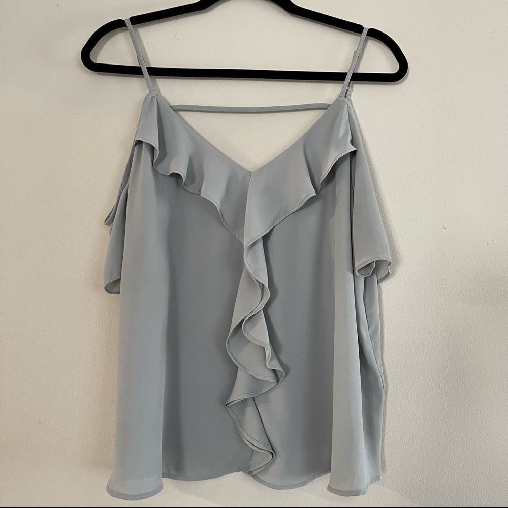 Charlotte Russe Ruffle Cold Shoulder Sleeveless Top Size Large